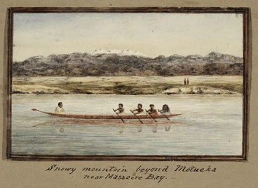 Image: Pearse, John, 1808-1882 :[Nelson district. 1851] Snowy mountains beyond Motueka near Massacre Bay