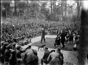 Image: An open air vaudeville performance during World War I