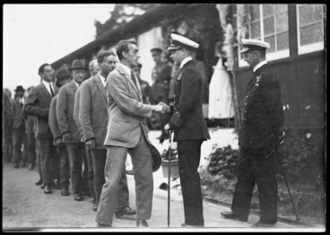 Image: Prince of Wales greeting men at military hospital - Photograph taken by Otago Witness