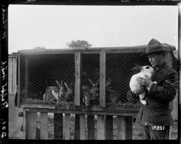 Image: A rabbit hutch at Hornchurch Convalescent Camp, World War I