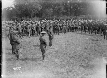 Image: Sir Joseph Ward addresses the New Zealand Pioneer Battalion, World War I