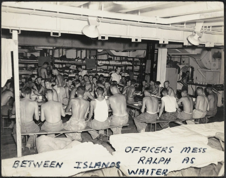 Image: Ralph Dyer serving in an officers mess, Pacific, World War Two