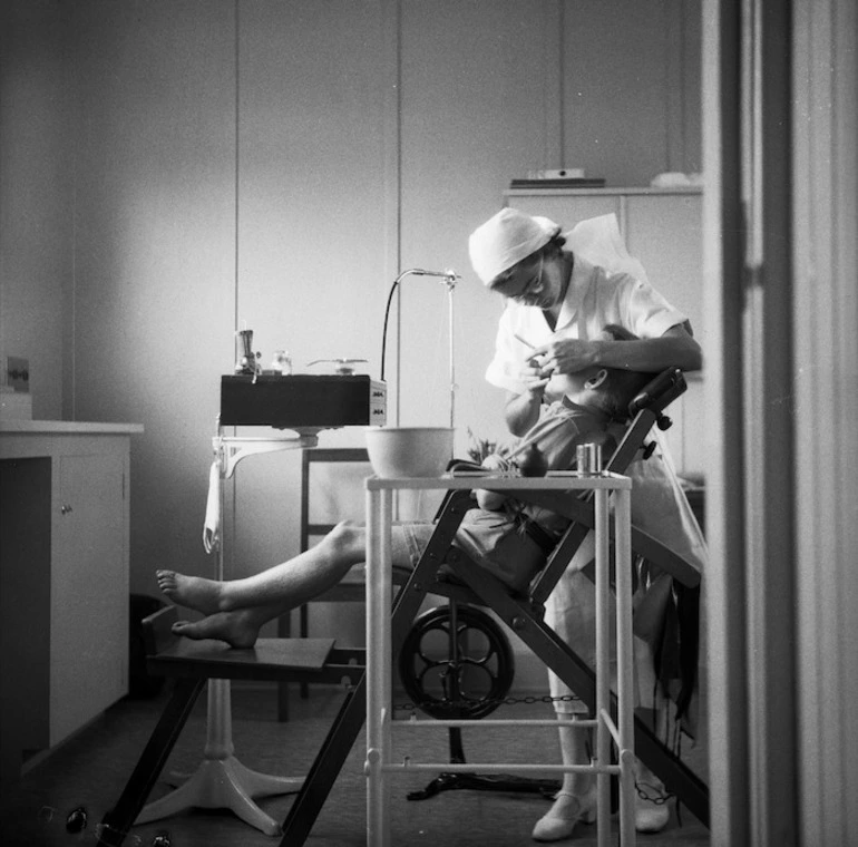 Image: School dental nurse and patient