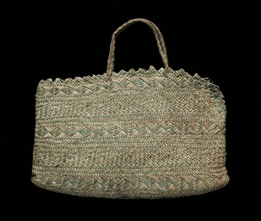Image: Mansfield, Katherine 1888-1923 (Collector) :[Flax woven basket or kete. Late nineteenth century?]