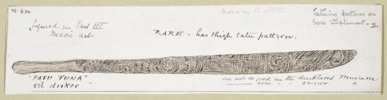 Image: [Robley, Horatio Gordon] 1840-1930 :Patu tuna ; eel striker / [H. G. Robley] [1860s or later]