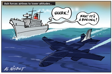 Image: Nisbet, Alistair, 1958- :"Shark!" "Nah! It's a Boeing!" 19 June 2011
