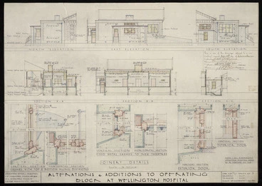 Image: Crichton, McKay & Haughton :Alterations and additions to Operating Block at Wellington Hospital. Joinery details. Oct[ober] 1940