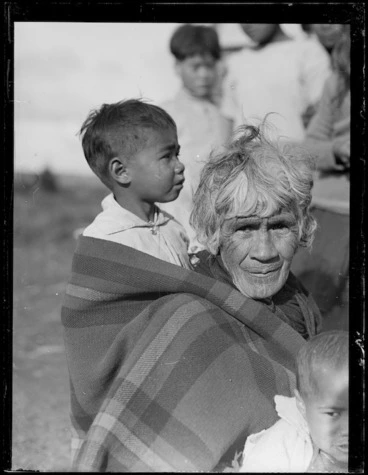 Image: Haehaeora Te Rangitakatu (nee Hurst) and mokopuna (grandchild)