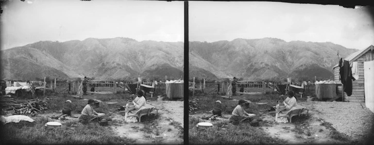 Image: Women and baby at Waiwhetu Pa