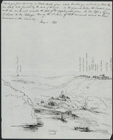 Image: Sketch of St John's College on College Creek, Auckland