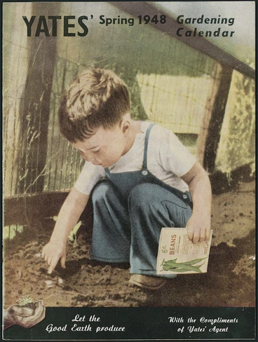 Image: Arthur Yates & Co. Ltd, Auckland :Yates spring gardening calendar 1948. Let the good earth produce [Front cover].