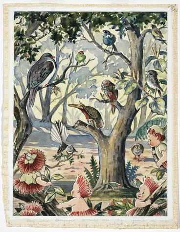 Image: Acres, Avis, 1910-1994 :They were overjoyed to find that their friends the birds had returned. [1956-57].