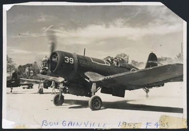 Image: Vought F4U Corsair aircraft, Bougainville, Papua New Guinea, during World War II