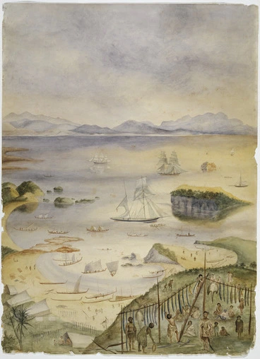 Image: Artist unknown :[Aorere, Golden Bay ca 1843]