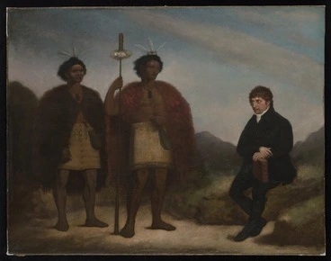 Image: Barry, James : [The Rev Thomas Kendall and the Maori chiefs Hongi and Waikato]