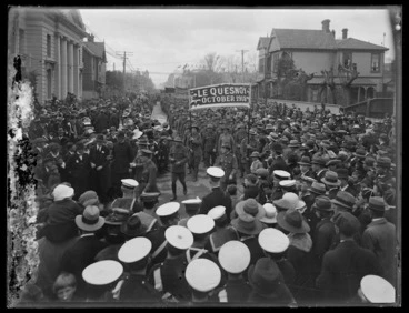 Image: Peace celebrations after World War I, Cathedral Square, Christchurch