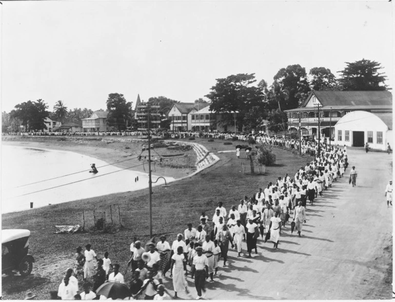 Image: Mau parade along Beach Road in Apia, Samoa, on Black Saturday