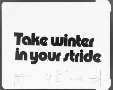 Image: `Take winter in your stride' text for advertisement