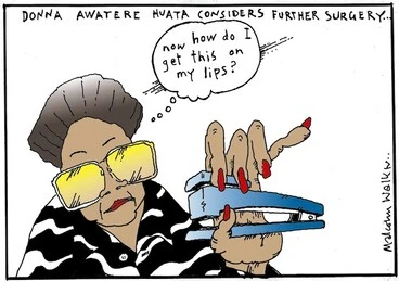Image: Donna Awatere-Huata considers further surgery... "now how do I get this on my lips?" 17 January 2003