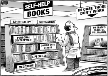 Image: 'Self-help books'. 13 May, 2008