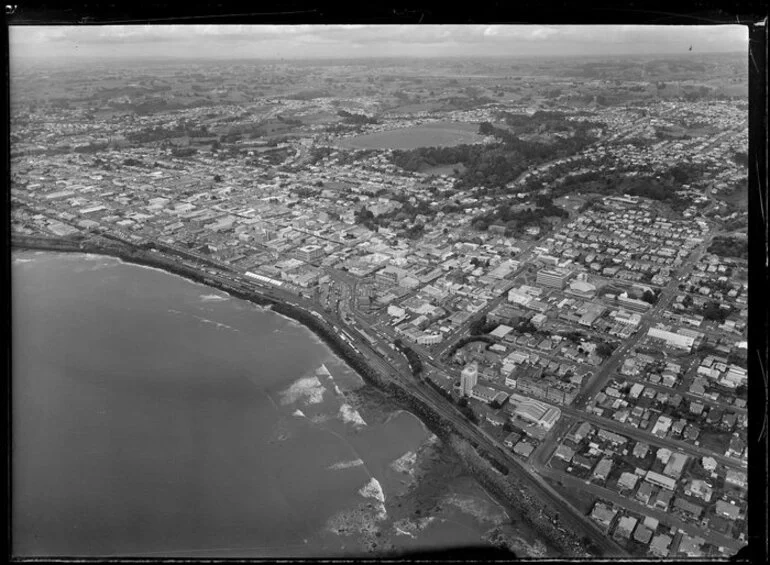 Image: New Plymouth, Taranaki, including waterfront and commercial buildings