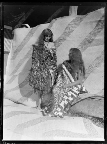 Image: Annie Ngauru Hoko (nee Downs) and Te Puia Raukura (nee Hoko) in traditional Māori dress