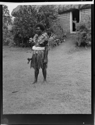 Image: Male dancer at the meke, Lautoka, Fiji