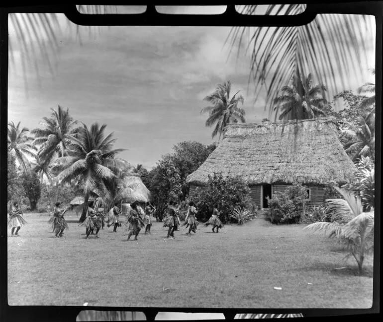 Image: Male dancers at the meke, Lautoka, Fiji