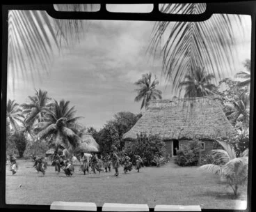Image: Male dancers at the meke, Lautoka, Fiji