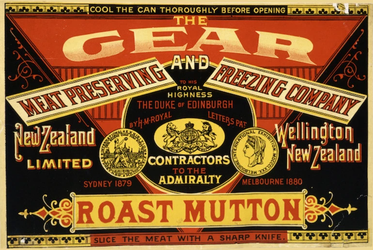 Image: Gear Meat Company :The Gear Meat Preserving and Freezing Company New Zealand Limited. Roast mutton. [1880-1890s].