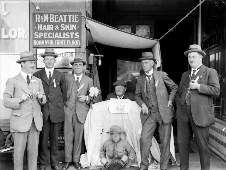 Image: Relief workers during the 1918 influenza epidemic, Christchurch