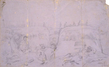 Image: Robley, Horatio Gordon 1840-1930 :Scene in the pah. [1864].