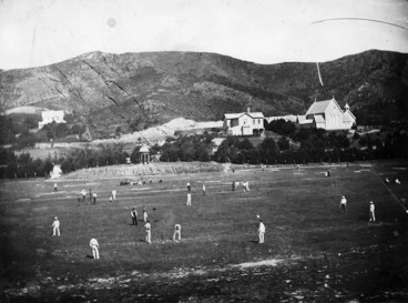 Image: Basin Reserve, St Mark's Church and the house of J R George, Wellington