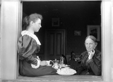 Image: Mrs Brent and Ida at tea