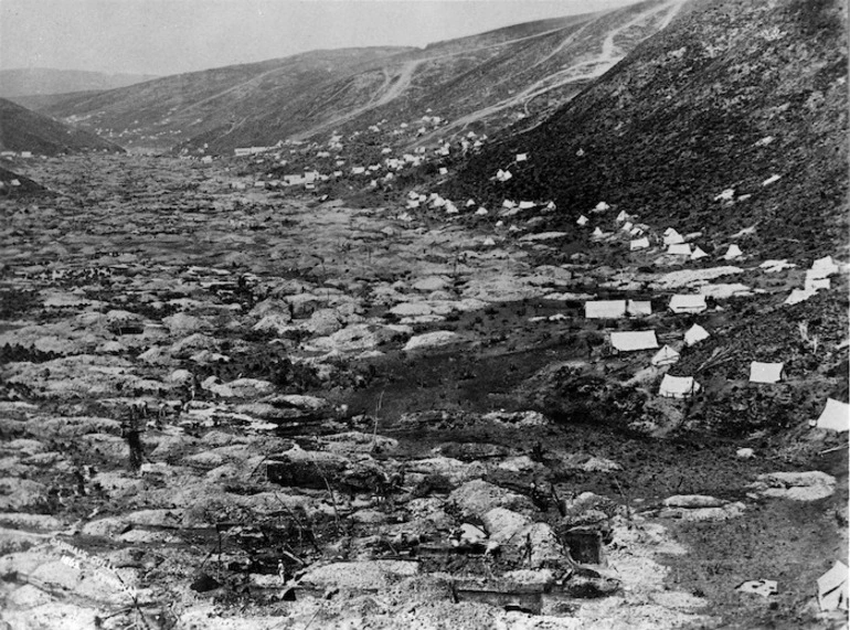 Image: Gold field at Gabriels Gully, Clutha district