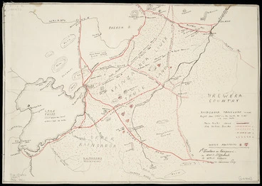 Image: [Hill, Henry Thomas, 1849-1933] :[Map of Kaingaroa tableland] [ms map]. [H.H.].