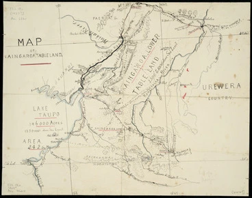Image: [Hill, Henry Thomas, 1849-1933] :Map of Kaingaroa tableland [ms map]. [H.H.].