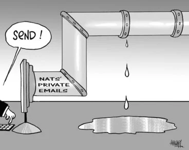 Image: "SEND!" 'Nats private emails'. 2 July, 2008