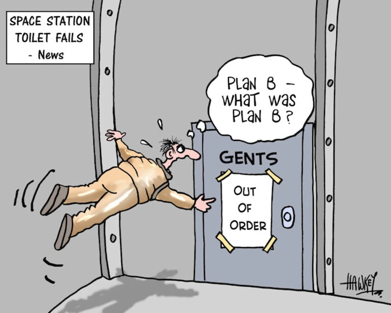 Image: 'Space Station toilet fails - News'. "Plan B - What was Plan B?" 30 May, 2008