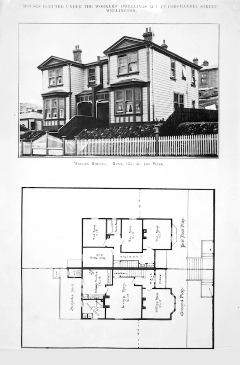 Image: Houses erected under the Workers' Dwelling Act, on Coromandel Street, Newtown, Wellington