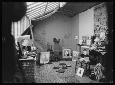 Image: Interior of Edward George Child's photography studio, Ohingaiti