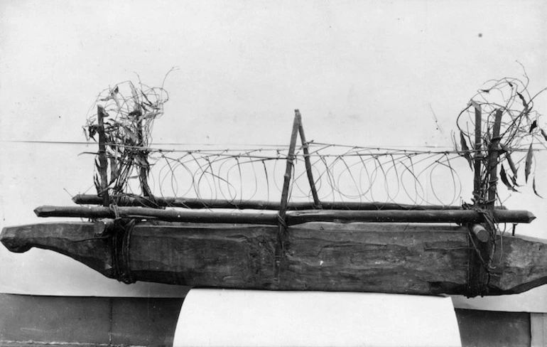 Image: Wooden water trough used for catching birds