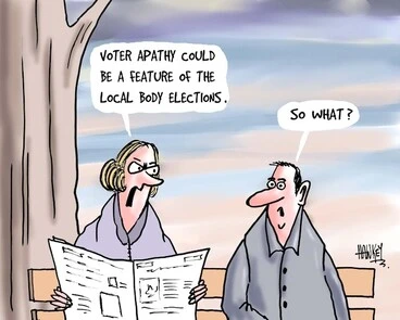 Image: "Voter apathy could be a feature of the local body elections." "So what?" 4 October, 2007