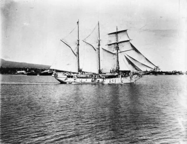 Image: Sailing ship which conveyed indentured labour from the Solomon Islands, Samoa