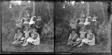 Image: Family with seven young children, Catlins, Otago