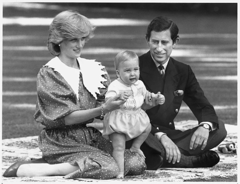 Image: Prince Charles, Princess Diana and Prince William, Auckland New Zealand