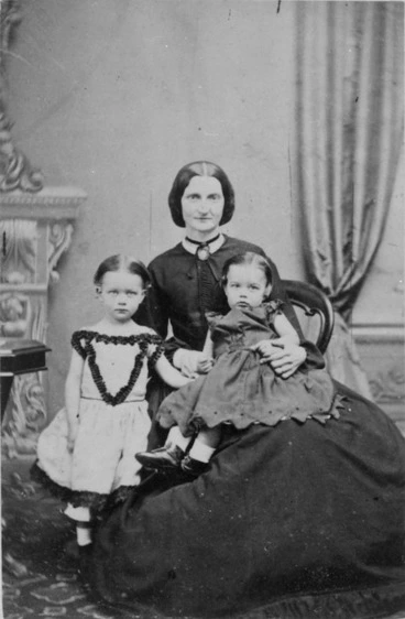 Image: Mrs Alice Wilson, wife of Captain Wilson, and their children Alice and Edwin