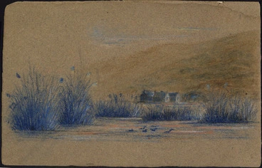 Image: [Swainson, George Frederic] 1829-1870 :[Herongate. The Hon. Henry Petre's first house in the Hutt Valley. 1845?]