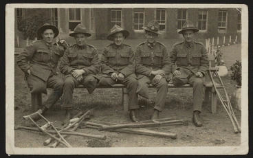 Image: Postcard with photograph of soldier amputees
