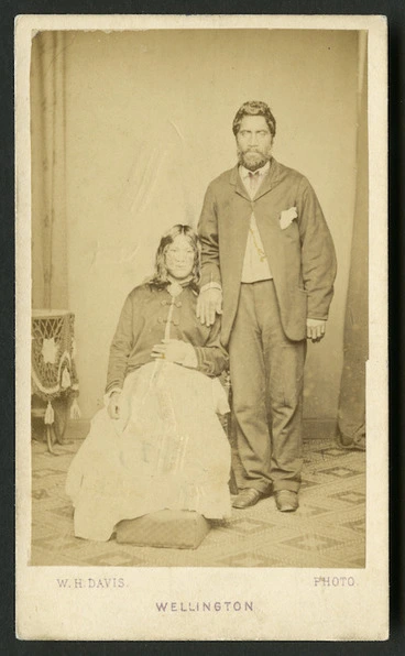 Image: Davis, William Henry Whitmore fl 1860-1880 : Portrait of unidentified Maori man and woman